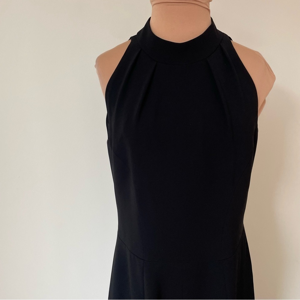 Lucian Matis Pleated High Neck Wide Leg Black Sleeveless Jumpsuit FW1975 EUC 10 - Picture 6 of 10